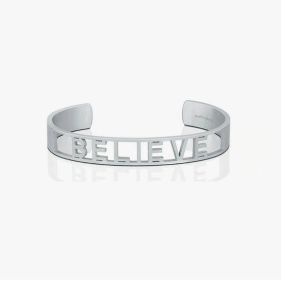 Mantra Band: Statement Silver Believe Bracelet - Picture 1 of 2